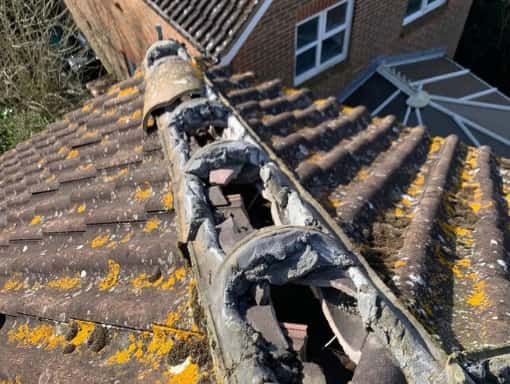 This is a roof that needs repair works carried out in Gillingham